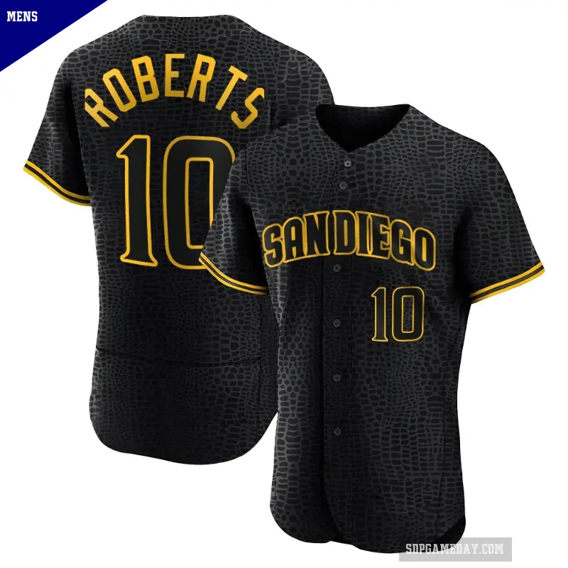 Men's No.10 Bip Roberts San Diego Padres Black Authentic Snake Skin City Jersey