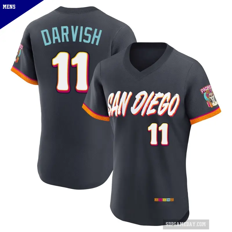 Men's No.11 Yu Darvish San Diego Padres Authentic Obsidian 2026 City Connect Stadium Jersey