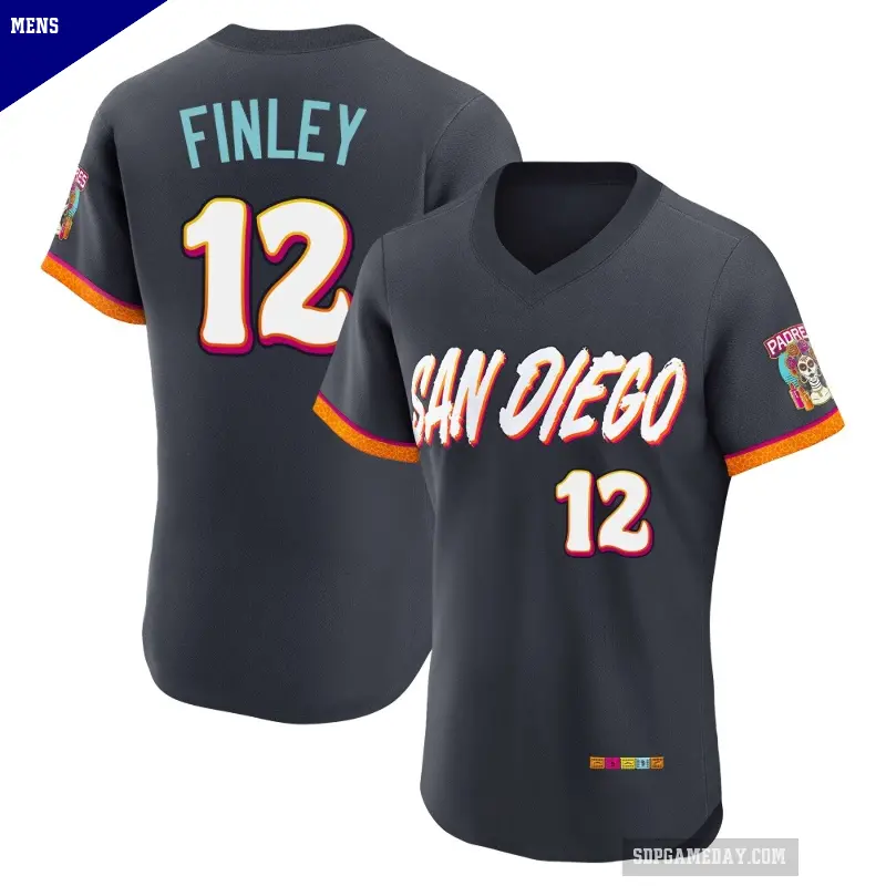 Men's No.12 Steve Finley San Diego Padres Authentic Obsidian 2026 City Connect Stadium Jersey