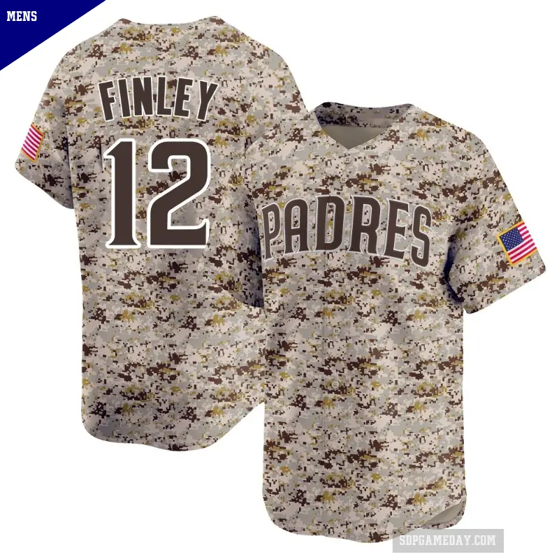 Men's No.12 Steve Finley San Diego Padres Camo Limited 2nd Alternate Jersey