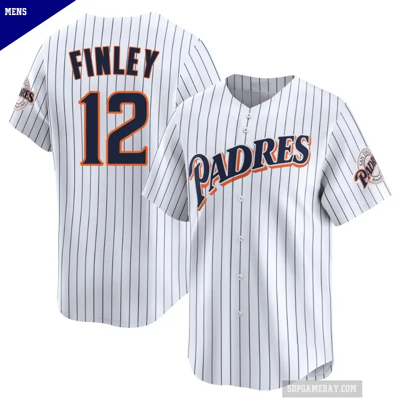 Men's No.12 Steve Finley San Diego Padres White Limited Cooperstown Collection Jersey