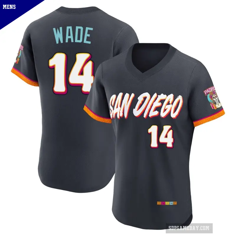 Men's No.14 Tyler Wade San Diego Padres Authentic Obsidian 2026 City Connect Stadium Jersey