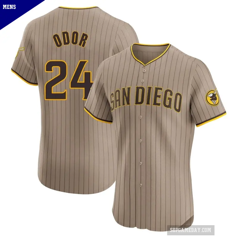 Men's No.24 Rougned Odor San Diego Padres Brown Elite Alternate Jersey