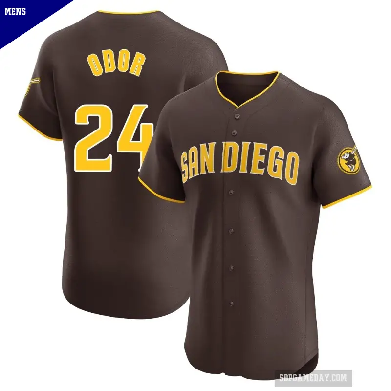 Men's No.24 Rougned Odor San Diego Padres Brown Elite Road Vapor Premier Jersey