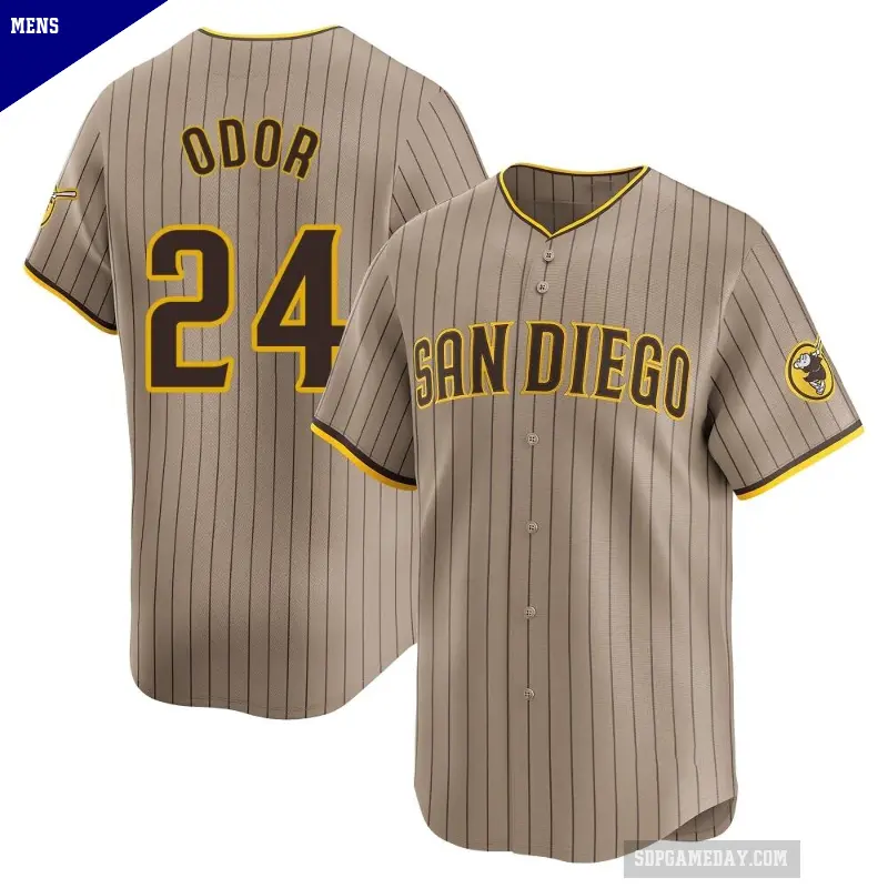 Men's No.24 Rougned Odor San Diego Padres Limited Tan Alternate Jersey