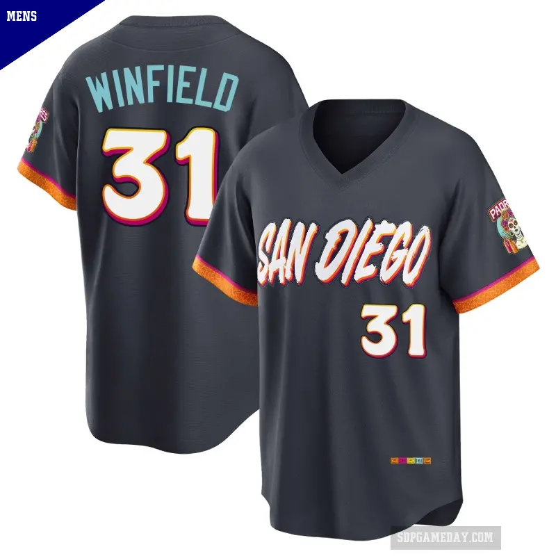 Men's No.31 Dave Winfield San Diego Padres Limited Obsidian 2026 City Connect Stadium Jersey