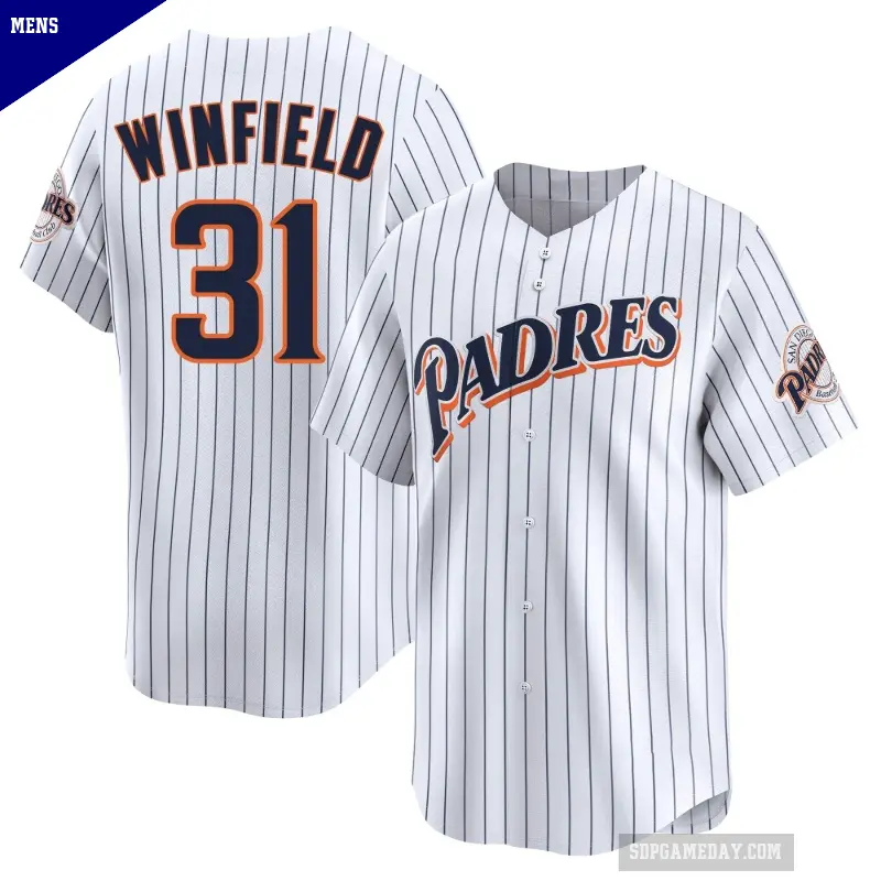 Men's No.31 Dave Winfield San Diego Padres White Limited Cooperstown Collection Jersey