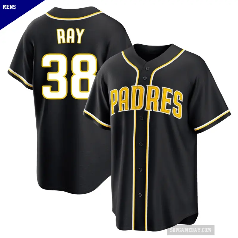 Men's No.38 Robbie Ray San Diego Padres Black Replica Fashion Out Jersey