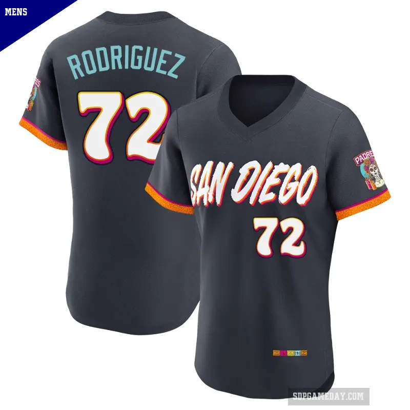 Men's No.72 Bradgley Rodriguez San Diego Padres Authentic Obsidian 2026 City Connect Stadium Jersey