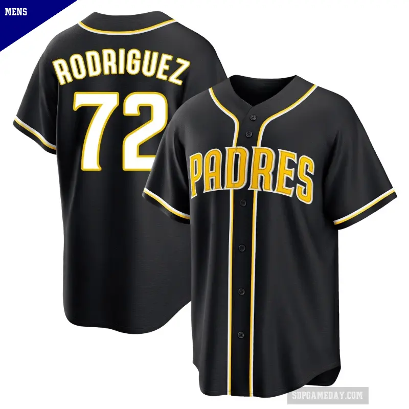 Men's No.72 Bradgley Rodriguez San Diego Padres Black Replica Fashion Out Jersey