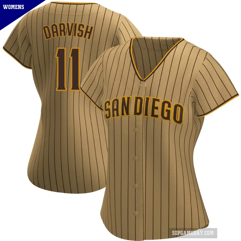 Women's No.11 Yu Darvish San Diego Padres Tan/Brown Replica Alternate Jersey