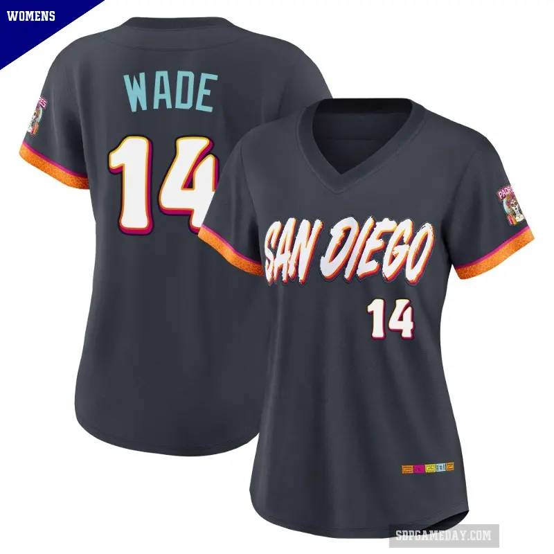 Women's No.14 Tyler Wade San Diego Padres Limited Obsidian 2026 City Connect Stadium Jersey