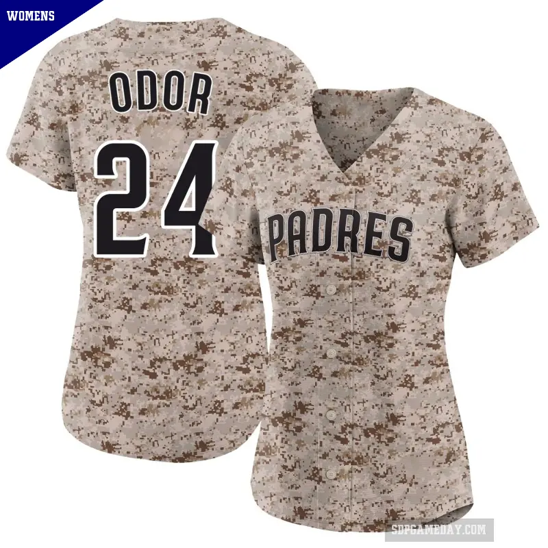 Women's No.24 Rougned Odor San Diego Padres Camo Limited 2nd Alternate Jersey