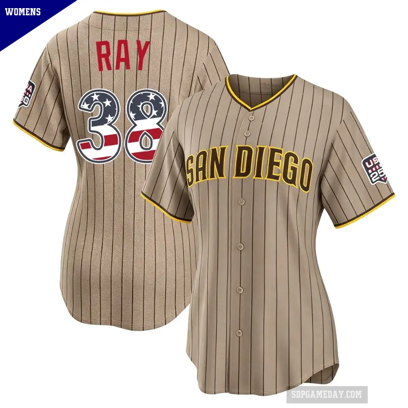 Women's No.38 Robbie Ray San Diego Padres Limited Sand USA 250 Fourth Of July Alternate Stadium Jersey