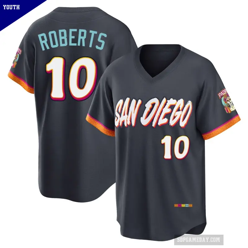 Youth No.10 Bip Roberts San Diego Padres Limited Obsidian 2026 City Connect Stadium Jersey