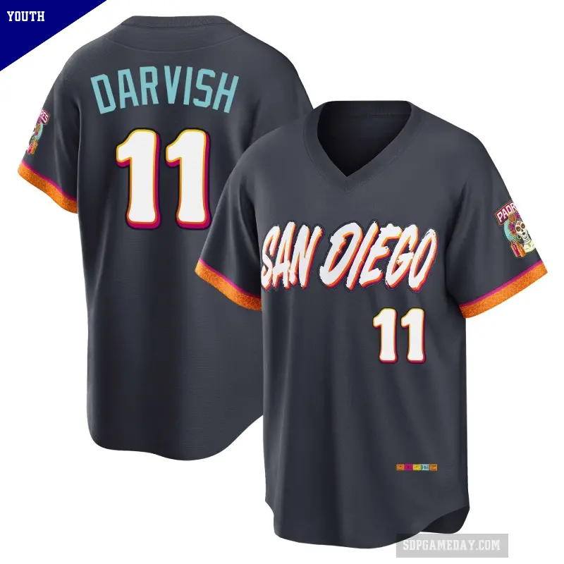 Youth No.11 Yu Darvish San Diego Padres Limited Obsidian 2026 City Connect Stadium Jersey