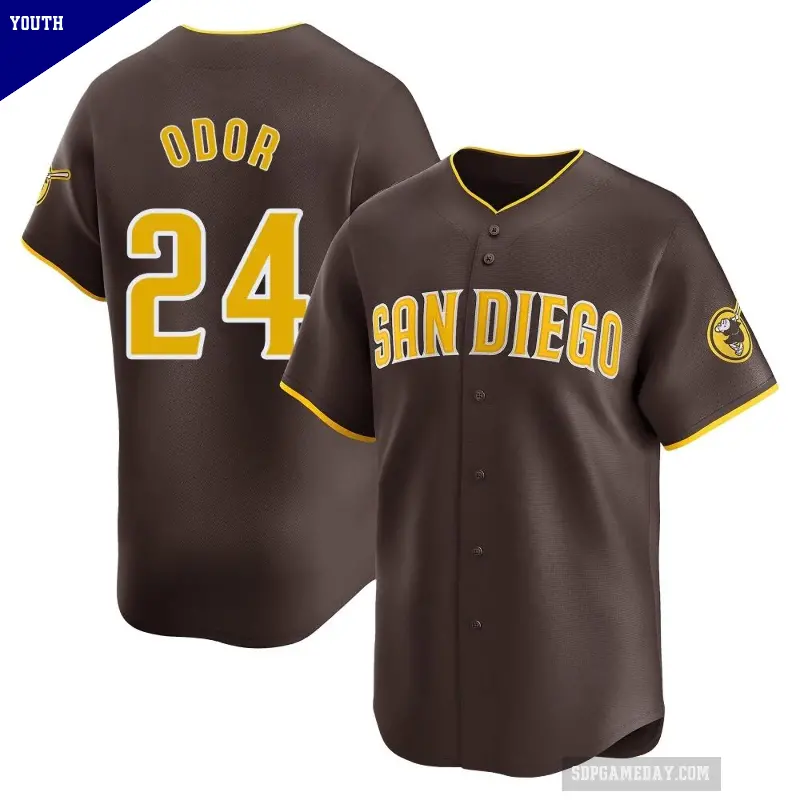 Youth No.24 Rougned Odor San Diego Padres Brown Limited Away Jersey