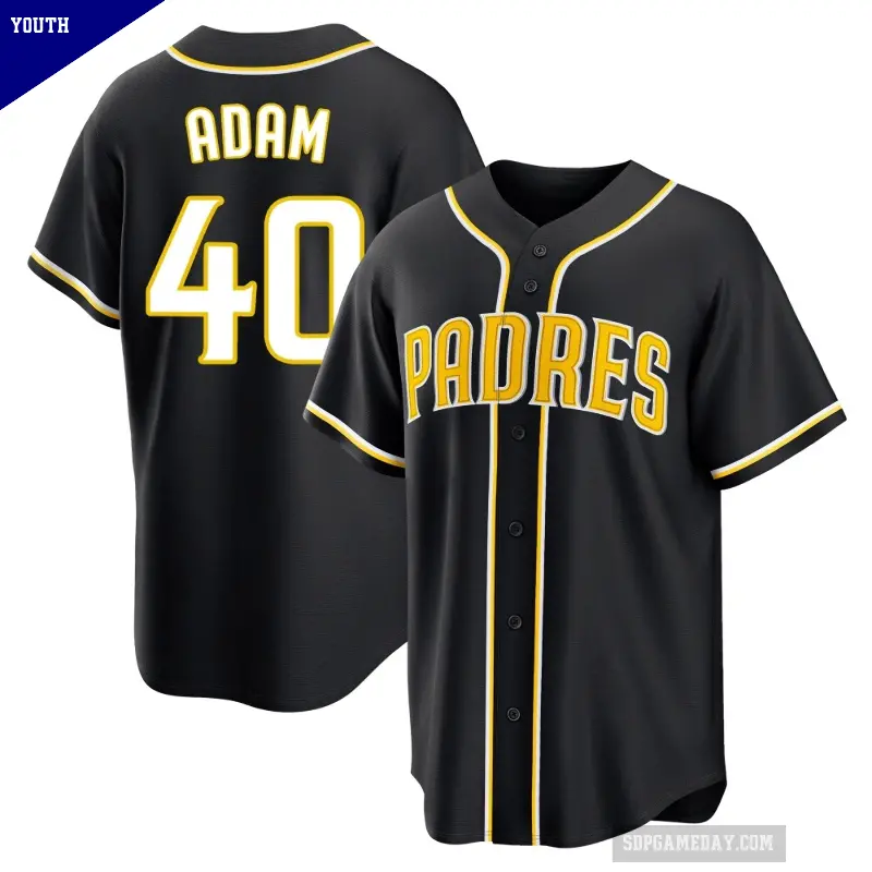 Youth No.40 Jason Adam San Diego Padres Black Replica Fashion Out Jersey